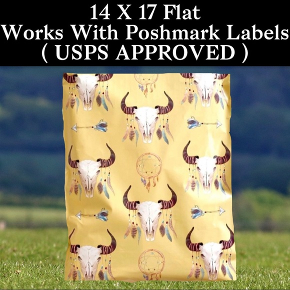 25 14X17 Boho Skull Poly Mailers CLEARANCE - Picture 4 of 7